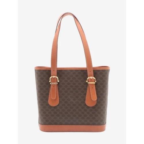 Celine Vintage Pre-owned Plast axelremsvskor Brown, Dam