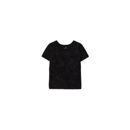 Twinset Broderad Organza T-shirt Black, Dam