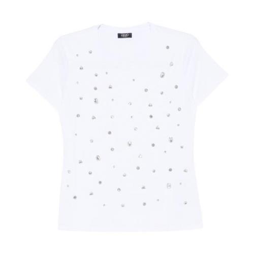 Liu Jo Avslappnad Bomull T-shirt White, Dam