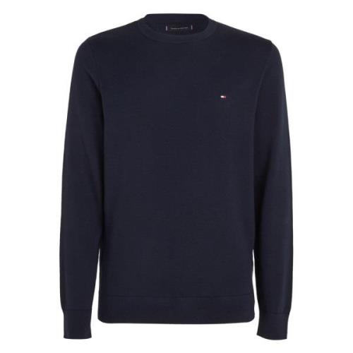 Tommy Hilfiger Ökenhimmel Bomull Crew Neck Tröja Blue, Herr