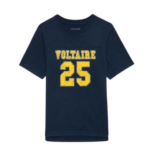 Zadig & Voltaire Vintage Blå Båge T-shirt med Voltaire Blue, Dam