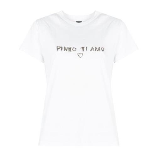 Pinko Minimalistisk T-shirt White, Dam