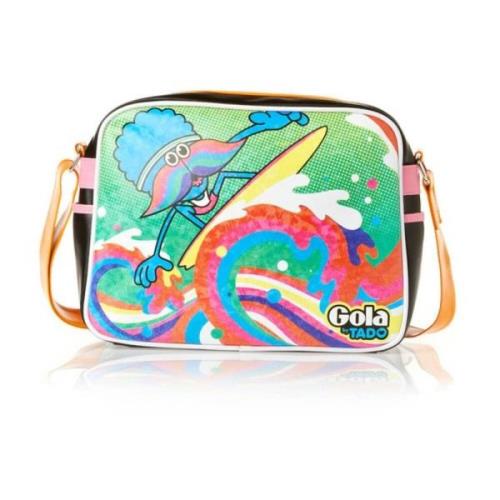 Gola Svart Dam Crossbody Väska med Justerbar Rem Multicolor, Dam