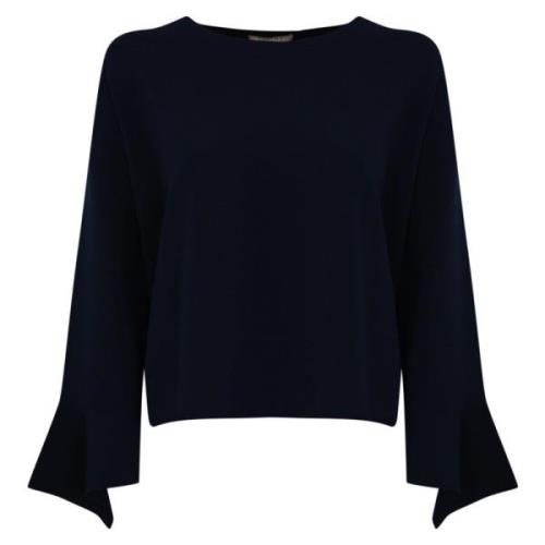 Twinset Blå Tröja med Ruffle Detalj Blue, Dam