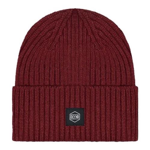 Dolly Noire Räfflad Bordeaux Beanie Mössa Red, Herr