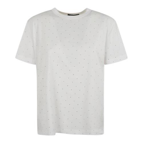 Fabiana Filippi Vit T-shirt med Strassdekorationer White, Dam