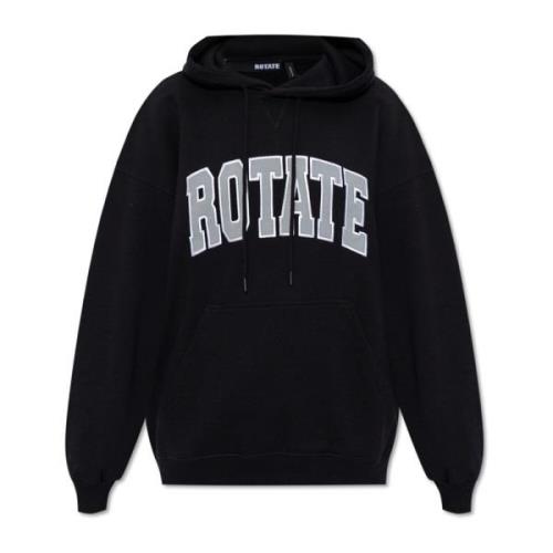 Rotate Birger Christensen Sweatshirt med logotyp Black, Dam