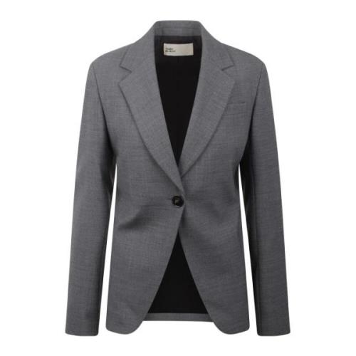 Tory Burch Stretch Flannel Blazer Gray, Dam