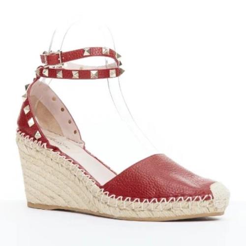 Valentino Vintage Pre-owned Laeder espadriller Red, Dam