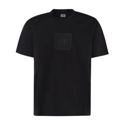 C.p. Company Svart Bomull T-shirt med Rund Krage Black, Herr