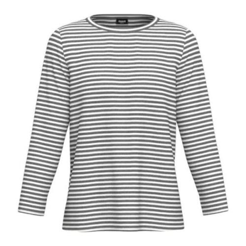 Emme DI Marella Bomull T-shirt med unik design Gray, Dam