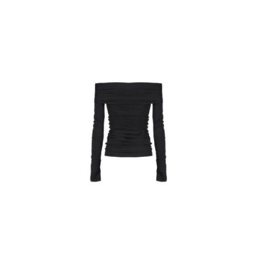 Aniye By Svart Off-Shoulder Långärmad Topp Black, Dam