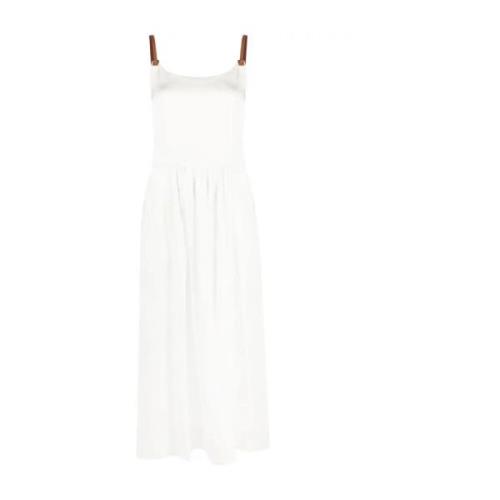 Lorena Antoniazzi Vit Tankärmar Casual Midi Klänning White, Dam