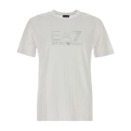 Emporio Armani EA7 Casual Bomull T-shirt för Män White, Herr