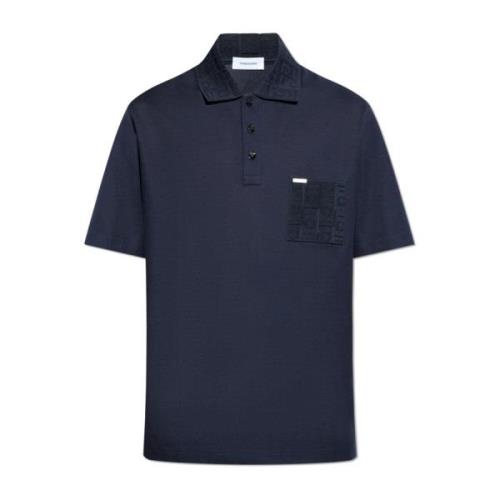 Salvatore Ferragamo Polo med logotyp Blue, Herr