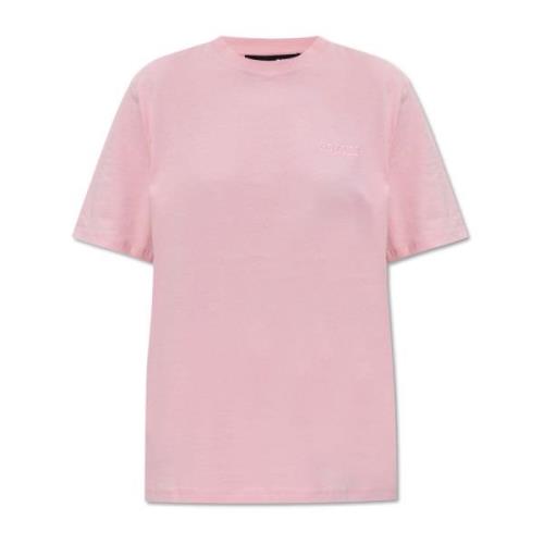 Rotate Birger Christensen T-shirt med logotyp Pink, Dam