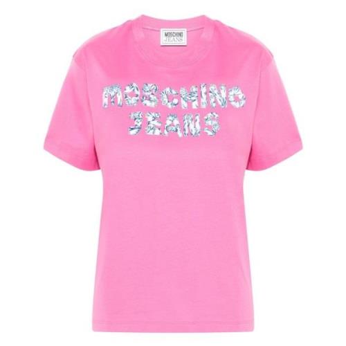 Moschino Rosa Bomull Jersey T-Shirt Pink, Dam