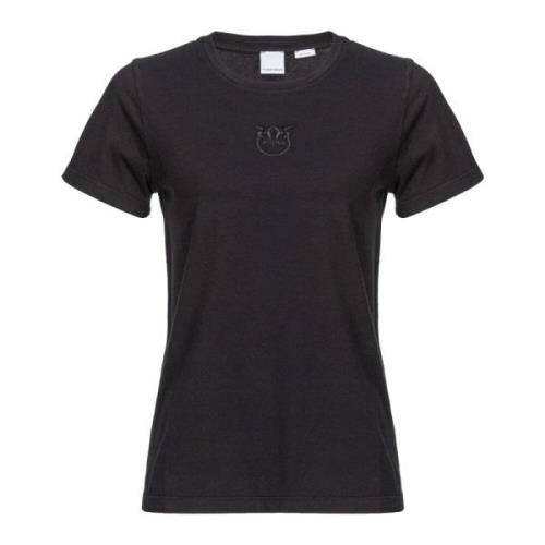 Pinko Bomull T-shirt med unik design Black, Dam