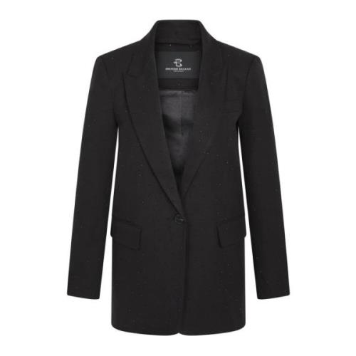 Bruuns Bazaar Svart Blazer med V-ringning och Ficklock Black, Dam