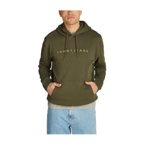 Tommy Hilfiger Guld Linear Sweatshirt med Ikoniskt Logotyp Green, Herr