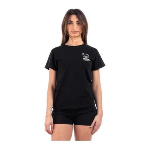 Moschino Bomull Elastan T-shirt Black, Dam