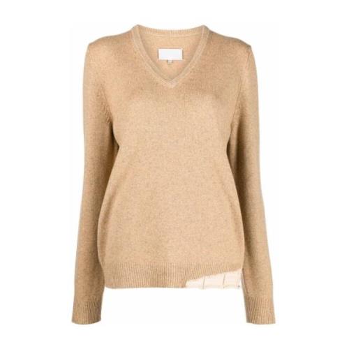 Maison Margiela Beige Mohair Cashmere Silk Sweater Beige, Dam