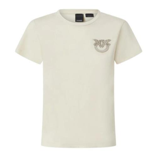 Pinko Bomull T-shirt med unik design White, Dam