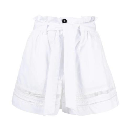 Lorena Antoniazzi Vit Casual High Waist Bomulls Shorts White, Dam