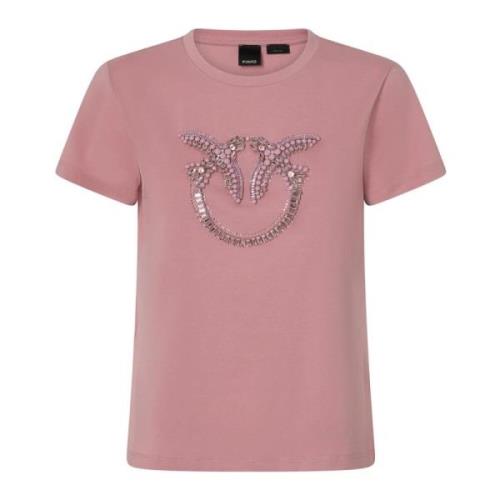 Pinko Bomull T-shirt med unik design Pink, Dam