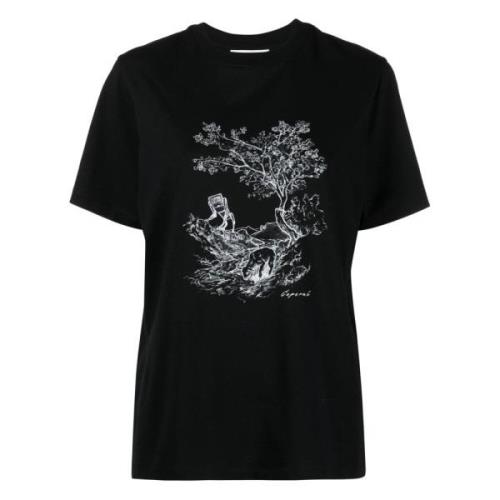 Coperni Svart Boxy T-shirt med Toile de Jouy Black, Dam