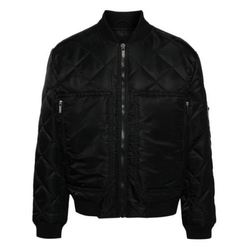 Just Cavalli Svart Bomberjacka med Nylon Yttre Black, Herr