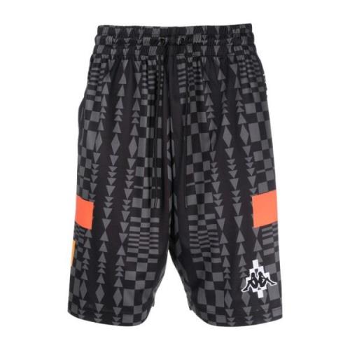 Marcelo Burlon Casual Fotbollsshorts i Svart Black, Herr