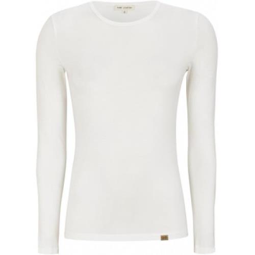 Esmé Studios Slim Fit O-Neck Tröja White, Dam