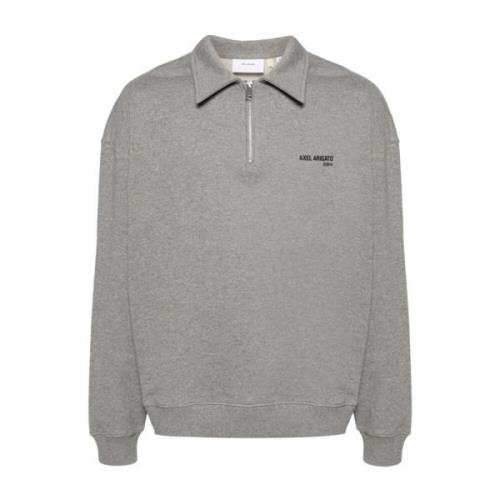 Axel Arigato Casual Grå Bomull Half-Zip Tröja Gray, Herr