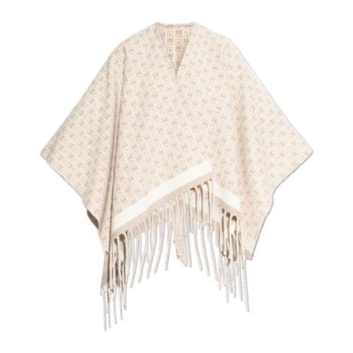 Salvatore Ferragamo Poncho med monogram Beige, Dam