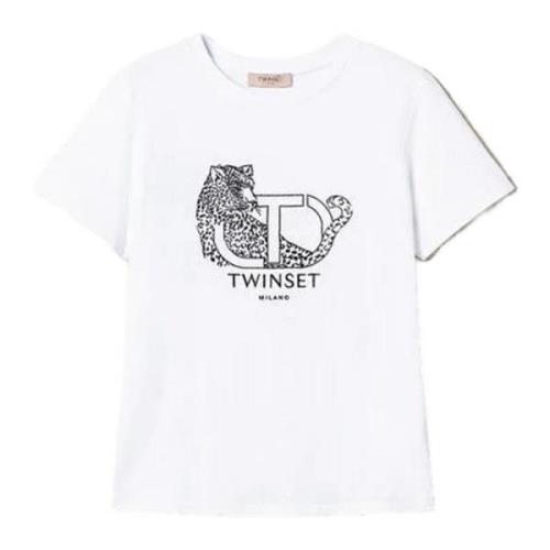 Twinset Bomull T-shirt White, Dam