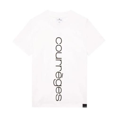 Courrèges Tryckt Vit Bomull Kortärmad T-shirt White, Dam