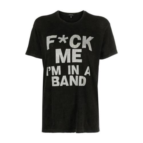 R13 Band Clean T-Shirt Svart Casual Stil Black, Dam