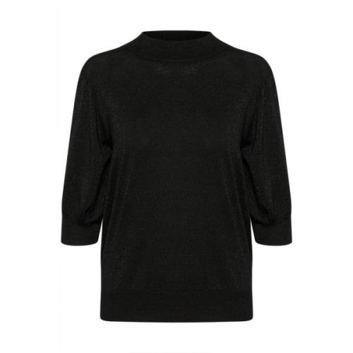 Kaffe Feminin Turtleneck Pullover Tröja Svart Black, Dam