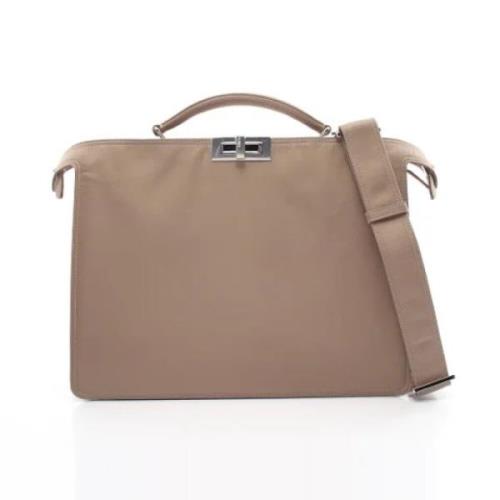 Fendi Vintage Pre-owned Nylon fendi-vskor Beige, Dam