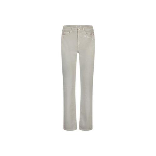 Fabienne Chapot Broderad Hjärta Straight Denim Byxor Gray, Dam