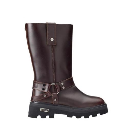 Cult Bikerboots Brun Läder Ankel Brown, Dam