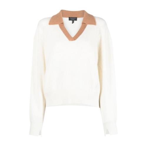 Rag & Bone Beige Cashmere Polo Sweater Beige, Dam