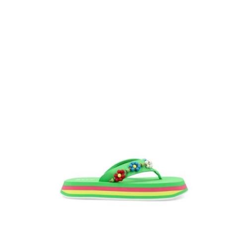 Msgm Stiliga Sandaler med Remmar Green, Dam