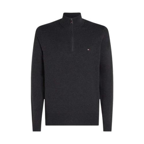 Tommy Hilfiger Grå Tröja med Polokrage Gray, Herr