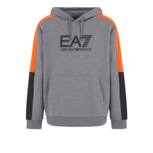 Emporio Armani EA7 Grå Hoodie Sweatshirt Sportig Trendig Look Gray, He...