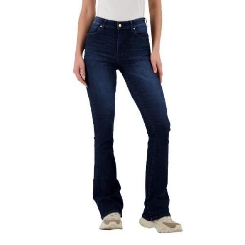 Raizzed Highwaist Flare Jeans i Mid Blue Blue, Dam