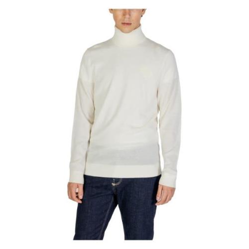 Calvin Klein Jeans Ull Turtle Neck Stickat Kollektion White, Herr