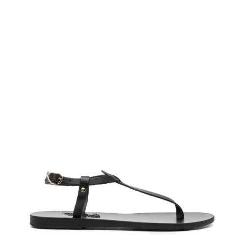 Ancient Greek Sandals Svarta lädersandaler Black, Dam