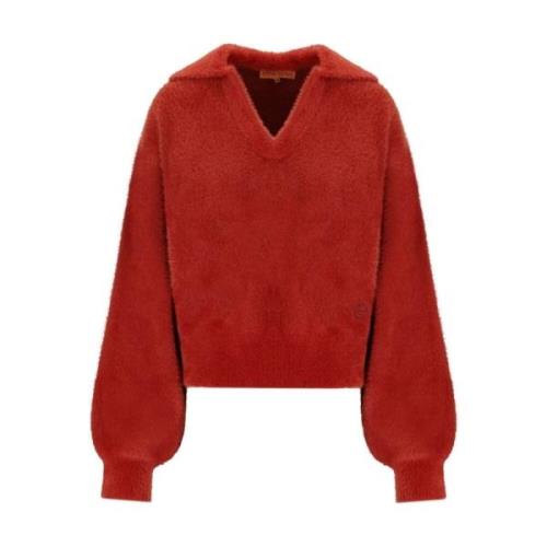 Stine Goya Röd Stickad Polo Jumper Red, Dam